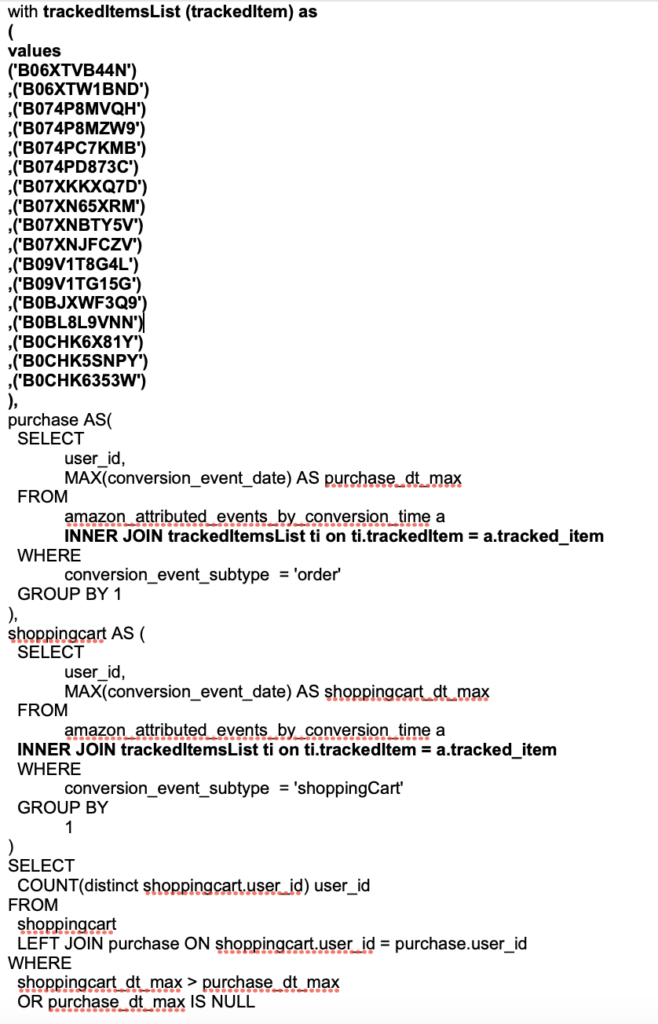 AMC query to narrow down tables